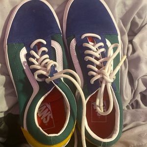 Multicolor vans 7.5 women